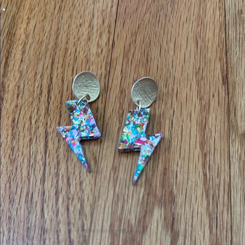 Multicolor Lightning Bolt Earrings
